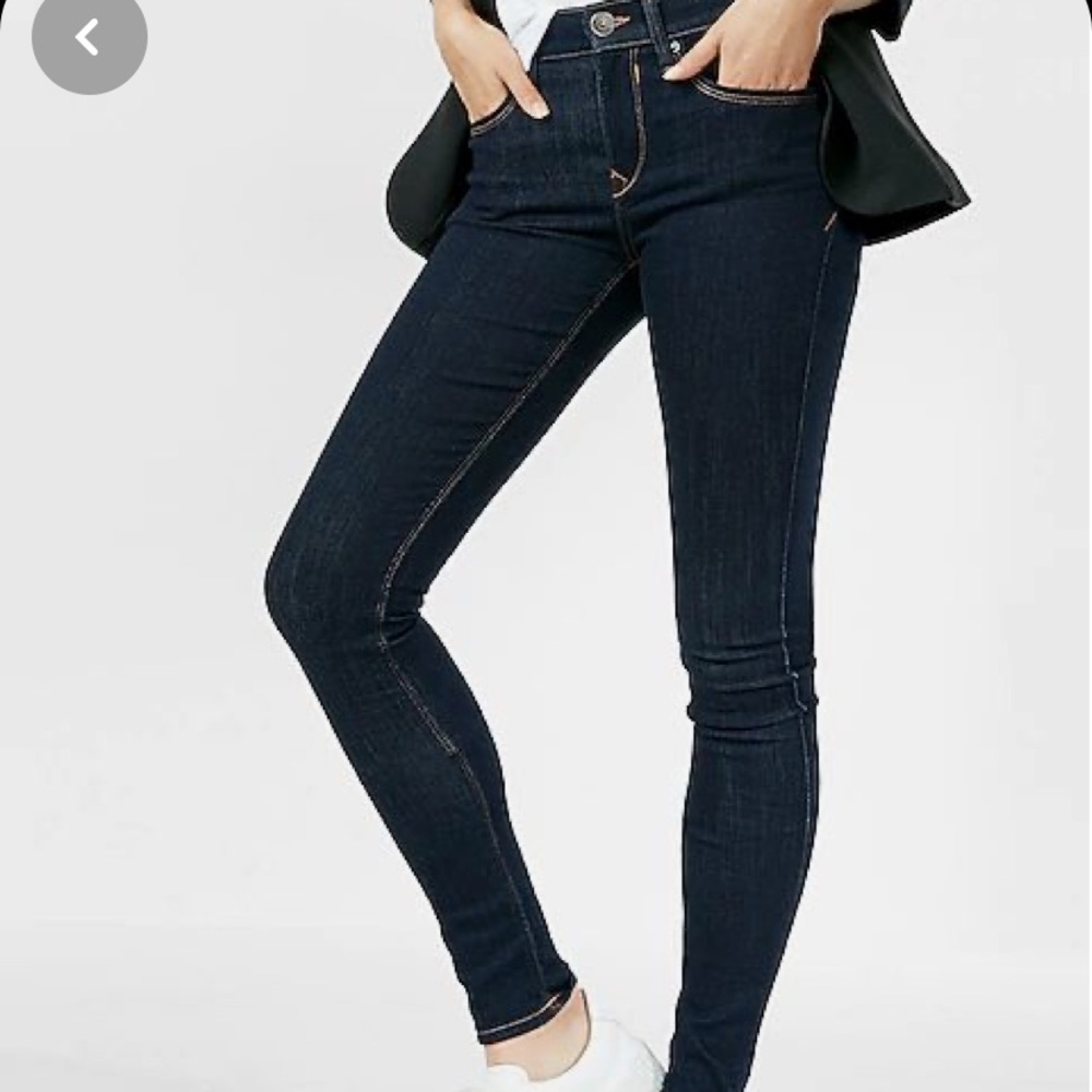 Dark Wash Low Rise Express Skinny Jeans